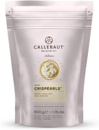 Mona Lisa Crispearls by Callebaut (White Chocolate, 1 x 800g Bag) – Resealable Velcro 800g Bag - Flavored Coated Cereal Balls for Decorating Cakes, Cupcakes, Waffles, Crepes, Pancakes