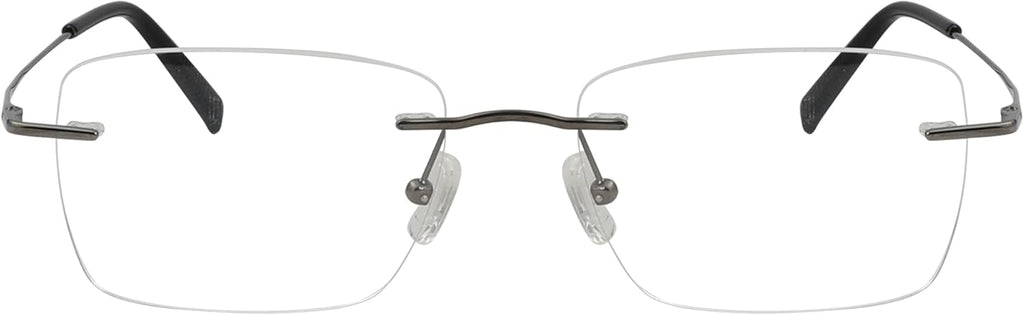 Eyekepper Titanium Rimless Reading Glasses Frameless Rectangle Readers Women Men Gunmetal +2.50