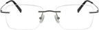 Eyekepper Titanium Rimless Reading Glasses Frameless Rectangle Readers Women Men Gunmetal +2.00