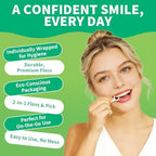 150 Count Dental Flossers Each Individually Wrapped, Floss Singles Bag, Travel Hotel Restaurant Office Car Dental Floss, Floss Picks Oral Care Teeth Clean Flat Wire