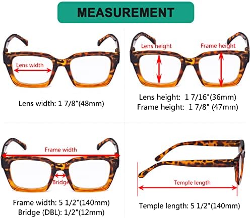Eyekepper Ladies Reading Glasses - Oversized Square Design Readers for Women Tortoise