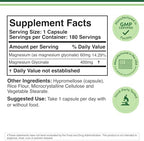 Magnesium Glycinate 400mg | 180 Capsules | Sleep, Muscle, & Heart Support | Vegan, Third Party Tested, Gluten Free, Non-GMO, by Double Wood Supplements
