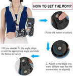Hinged Elbow Brace ROM Elbow Brace Support with Strap Sling Adjustable Post Op Elbow Stabilizer Splint Arm Injury Recovery Support After Surgery for Dislocated Arm Ligament and Tendon Repairs (Right)