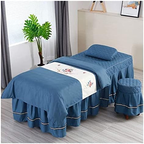 4pcs Beauty Salon Bedding Massage Spa Cover Sets Japanese-Style Quilting Beauty Bed Cover Simple Salon Physiotherapy Bed Set Sheets 180x60cm(71x24inch)