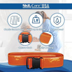 Skil-Care BioShield Wipe-Clean Gait Belt, 72"L, Orange, Caregiver Lifting Straps for Elderly Transfer Belt & Walking Support, Heat-Sealed Vinyl with Safety Buckle, 914388