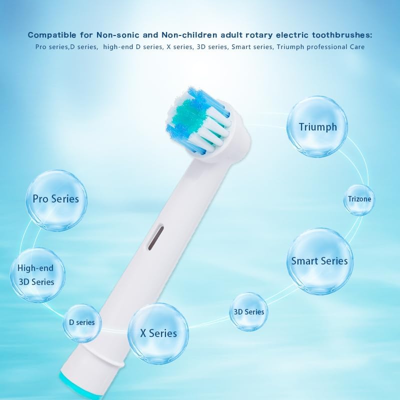 Replacement Toothbrush Heads Compatible with Oral-B Braun, 12 Pcs Professional Cross Action Electric Toothbrush — Precision Clean Heads Brush Heads for Oral B Replacement Head Refill Pro