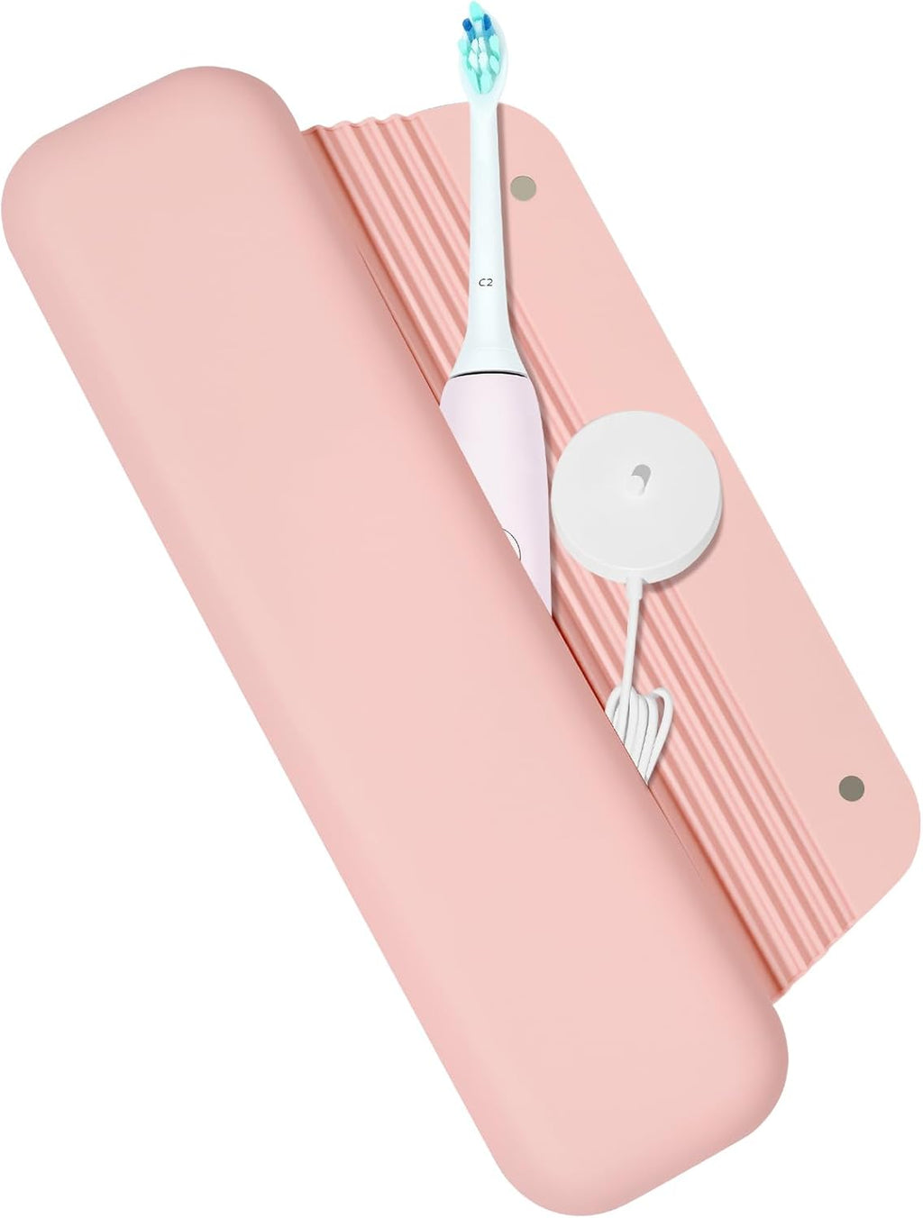 Electric Toothbrush Travel Cover - Waterproof Silicone, Fits Oral-B, Philips Sonicare, suri, burst, Aquasonic | Portable Storage Organizer Bag -Pink