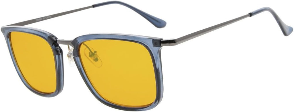 Eyekepper Classic 97% Blue Blocking Reading Glasses,Dark Orange Lens with Anti Reflective Coating Computer Readers (Blue,+1.75)