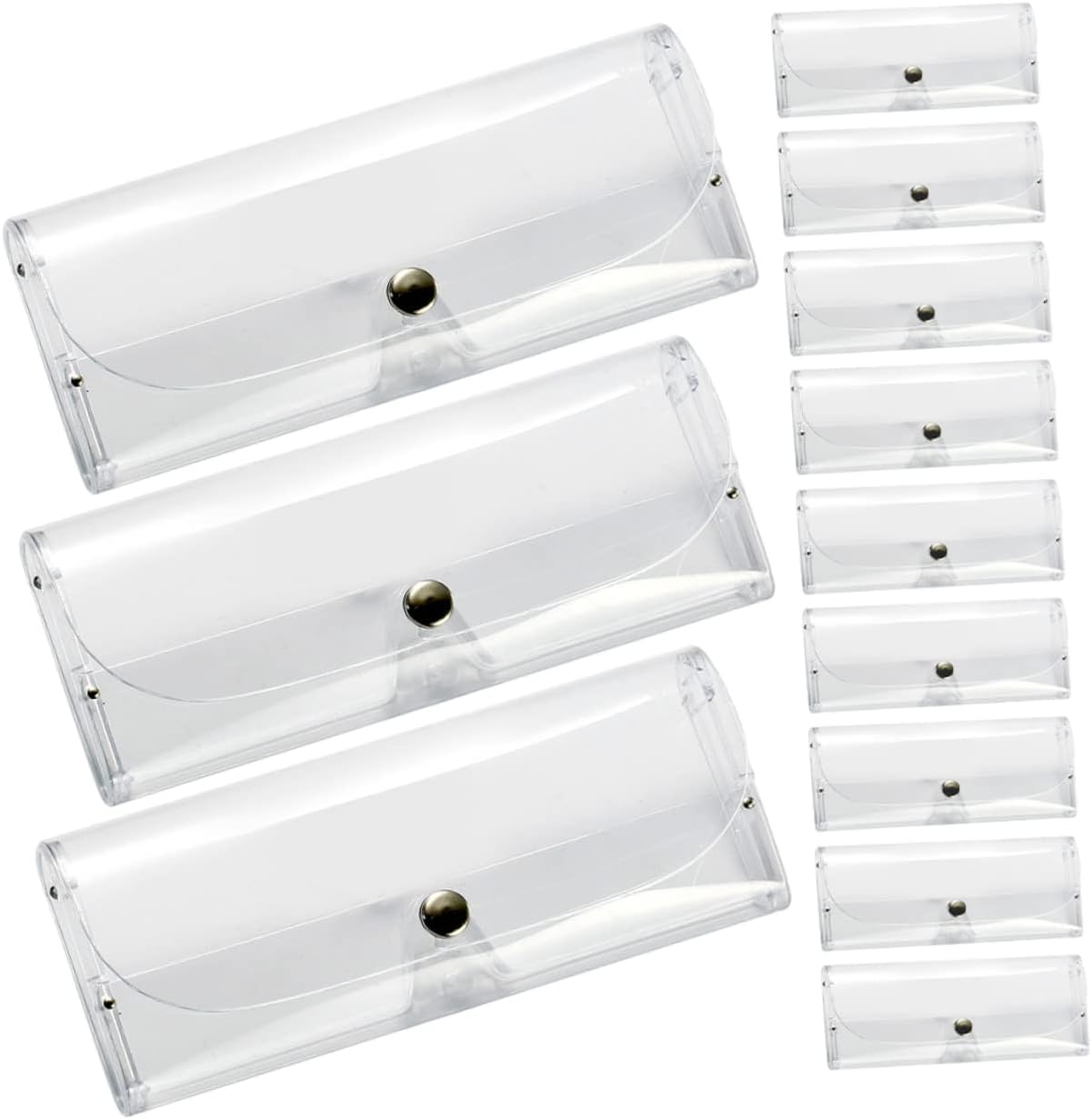 Didiseaon 12pcs Transparent Hard Shell Glasses Cases Compact Eyeglass Storage Boxes for Reading Glasses Sunglasses and Standard Frames Scratch Resistant Protective Eyewear Organizer