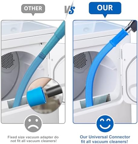 Sealegend Dryer Vent Cleaner Kit Vacuum Hose Attachment Compatible with Most Vacuum Cleaner, Quickly Lint Remover Cleaning Supplies