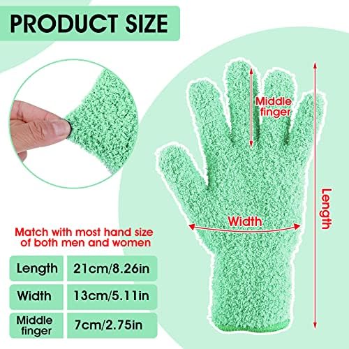 Molain Microfiber Dusting Gloves, Reusable Washable Cleaning Gloves Mittens for Plants House Cleaning Car Blinds Lamps…