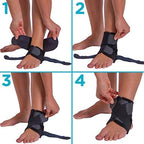 BraceAbility Neoprene Water-Resistant Ankle Brace | Compression Foot Wrap for Swimming, Running, Surfing, Diving, Exercise, Athletic Support & Protection, Sprains, Tendonitis and PTTD Pain (S/M)