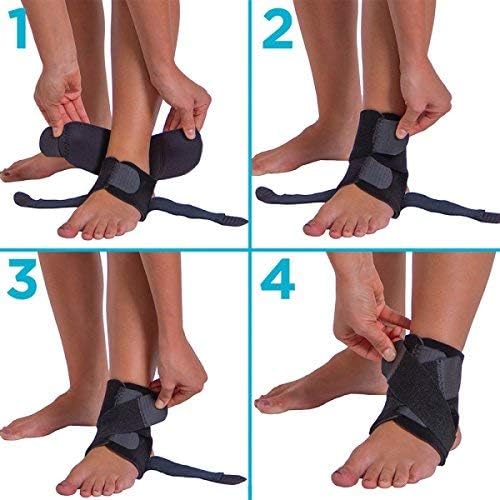 BraceAbility Neoprene Water-Resistant Ankle Brace | Compression Foot Wrap for Swimming, Running, Surfing, Diving, Exercise, Athletic Support & Protection, Sprains, Tendonitis and PTTD Pain (S/M)
