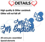 Blue Glitter My Baptism Cake Topper - for Baby Shower/God Bless/First Communion/Baby's Baptism Party Decorations