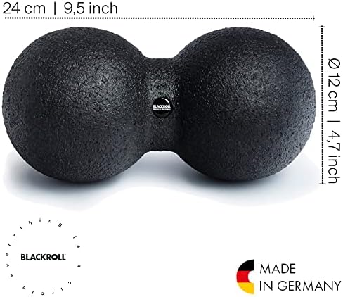 BLACKROLL - DUOBALL 12 Massage Ball, Double Lacrosse Ball Massager for Deep Tissue Massage, Trigger Point Massage Tool for Back, Spine and Shoulder, Muscle Recovery and Relief, Black