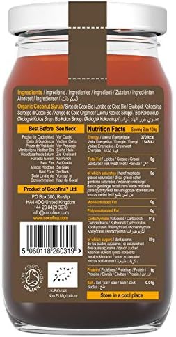 Cocofina Organic Low Glycemic Unrefined Coconut Sugar Nectar in Glass Jar 350 ml