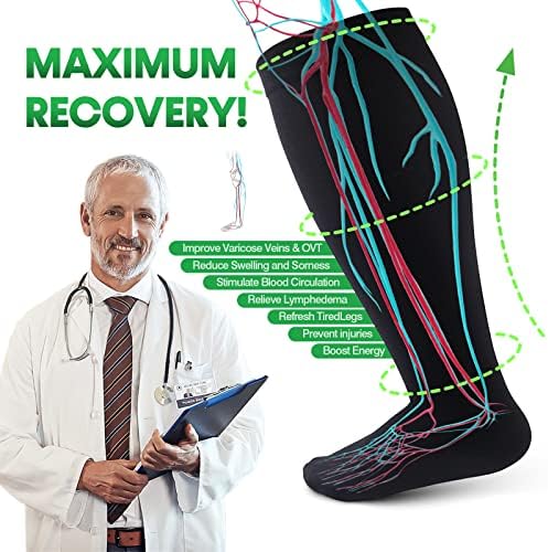 Compression Socks for Women &Men Wide Calf, Plus Size 15-20 mmhg,Knee High,compression stockings