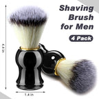Patelai 4pcs Shaving Brush for Men Hand Crafted Shaving Brush for Wet Shave Using Shaving Cream Premium Quality Hair Bristle Bamboo Black Handle Shave Brush for Bearded Man Father Boyfriend Gifts