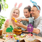 24 Pack Easter Cupcake Toppers Bunny Cupcake Picks Festive Party Decoration for Spring Baked Goods Perfect for Easter Celebrations(Bunny & Eggs Design)
