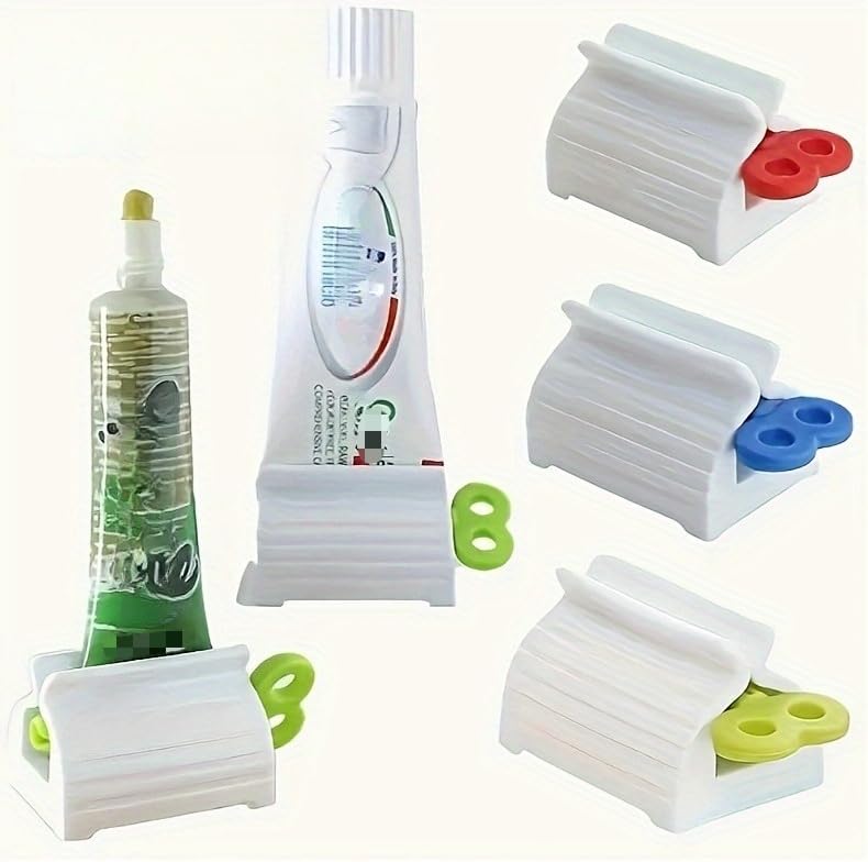 3-Pack Toothpaste Squeezer Set, Toothpaste, Face Wash and Cosmetic Dispenser, Durable Bathroom Tool, Red Green Blue 3pcs Standard Size, Plastic, Home and Travel Organizer