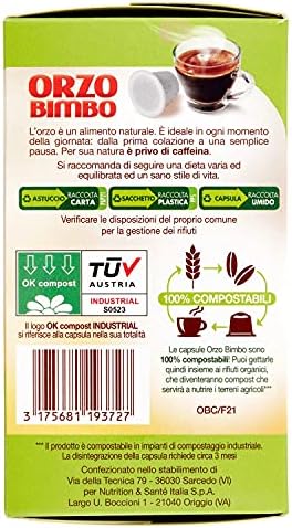 Orzo Bimbo : "Orzo 100%" ,10 Orzo Capsules - Nespresso Compatible 27g