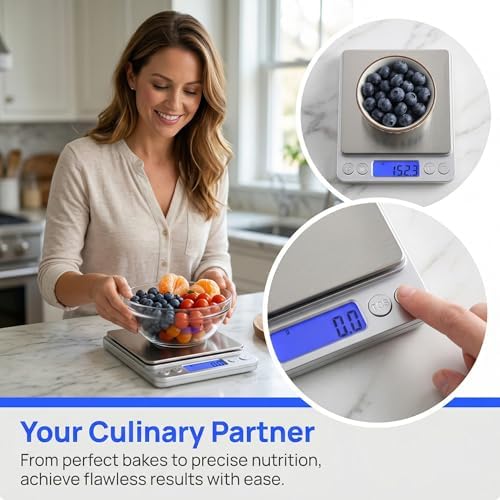 Digital Food Scale 3000gx0.1g Kitchen Scale Gram Scale, Scale with LCD Tare Function Suitable for Baking, Jewelry, Food, Herbs