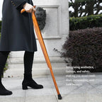 Wooden Walking Cane for Men and Women -Natural Solid Wood, 3 Rubber Tips, Heavy Duty, with Travel Bag- Wooden Walking Stick, Ergonomic Canes for Seniors Unisex Walking Canes