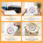 E-Kongton Edible Paper, 25 Icing Sheets in Resealable Packaging 8.5" x 11", A4 Size Edible White Icing Sheets for Cake Toppers, Cookies & Decoration.