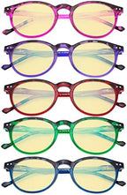 Eyekepper 5 Pack Fashionable Blue Light Filter Glasses Women - Anti Digital Glare Oval Round Computer Reading Glasses Yellow Tinted +1.50