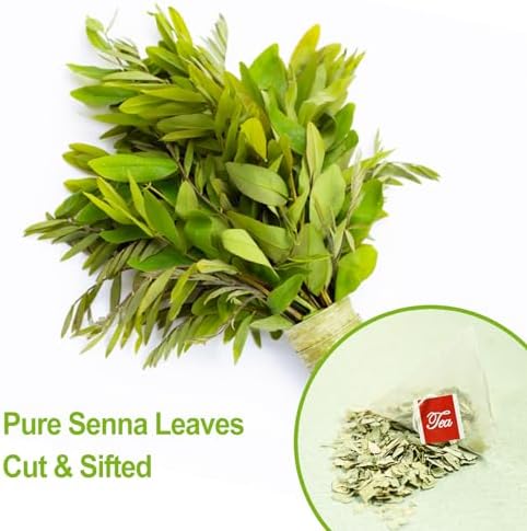 FullChea - Senna Tea, 50 Teabags, 1.5g/bag - Naturally Senna Leaf Tea for Constipation - Non-GMO - Caffeine-free - Support Digestion & Boost Immune System