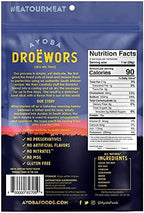 Ayoba Traditional Droewors Grass Fed Beef Paleo Sticks (4 Ounce, Pack of 1) - Keto Friendly, Air-Dried Beef Protein Snacks - Low Carb, Gluten Free, Nitrate Free, No Sugar, Meat Snacks