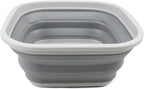 SAMMART 5.5L (1.4 Gallons) Collapsible Tub - Foldable Dish Tub - Portable Washing Basin - Space Saving Plastic Washtub (Grey)
