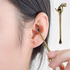 2 Pcs/Set Guanyin Hand Flower Ear Spoon Retro Ear Pick Portable Ear Waxed Tool Women And Men