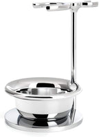 MÜHLE Chrome Shaving Set Stand for SOPHIST and CLASSIC series Brushes & Razors with Bowl