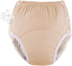 WEEOATAR Unisex Reusable Adult Cloth Diaper,Washable Swim Nappies,Adjustable Incontinence Cloth Diaper with Snaps,Underwear for Seniors,Disability,Postpartum Waist:22.0-35.4in(Orange,M)