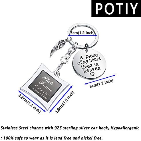 POTIY Sympathy Gift Memorial Keychain with Photo Frame Those We Love Don't Go Away Remembrance Gift for Loss of a Loved One