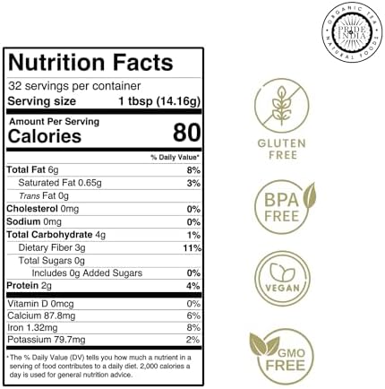 Pride of India- Triple Omega Superseed Flour 1 lbs (454 gm) Nutty Earthy Taste Milled in Small Batches | Chia Flax Sesame Seed mix | Ideal for Muffins Smoothies Oatmeal Pudding | Vegan, Gluten-Free