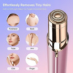 Facial Hair Removal for Women, Device, Remover Women Face, Finishing Touch Upper Lips, Chin & Cheeks, USB Rechargeable with LED LightIncluded Two Replacement Heads（Rose Gold）
