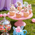 72Pcs Edible Bow Western Cowgirl Cupcake Toppers Wafer Paper Rodeo Bowknot Cupcake Toppers Picks Horse Shoe Cowboy Hats Boots Cactus Cupcake for Birthday Baby Shower Bachelorette Party Supplies