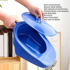 Portable Bedpan with Lid and Handle for Elderly and Pregnant Women, Dark Blue 176.4lb Capacity