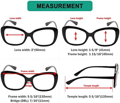 Eyekepper 4-Pack Chic Reading Glasses for Women Oversized Readers +2.75