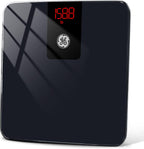 GE Digital Bathroom Scale for Weight, Smart Bluetooth Body Weight and BMI, Electronic Black Weighing Scale for Bath Home, Accurate 400lb Capacity