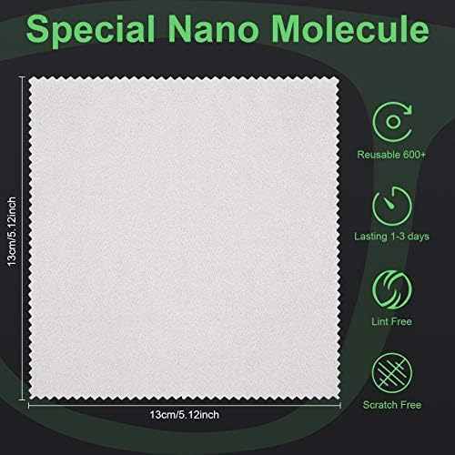 Frienda Anti Fog Wipes Nano Anti Fog Cloth Defog Reusable Cleaning Cloth for Glasses Goggles Motorcycle Helmet Eyeglass Camera Lens (6 Pieces)