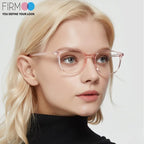 Firmoo Anti Blue Ray Computer Reading Glasses, Vintage Chic Square TR Frame, Anti Eyestrain UV400 Protection Glasses for Women（Pink, 1.50）