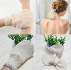 2 Pcs Exfoliating Gloves, Bath Shower Gloves Mitts Bamboo Fiber Bath Body Cleaning Cloth Sponges for Exfoliating and Body Scrubber