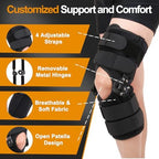Hinged ROM Knee Brace, Post Op Knee Support Orthosis with Side Stabilizers & Locking Dials for Arthritis, Meniscus Tear, ACL, MCL, Medical ROM Knee Brace for Knee Pain (Upgraded, Small)