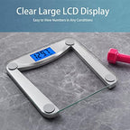 Vitafit Digital Bathroom Weight Scale for Body Weight, High Accuracy Assured by Weighing Professional Since 2001,Extra Large Blue Backlit LCD and Step-On, 400lb/182kg, Clear Glass