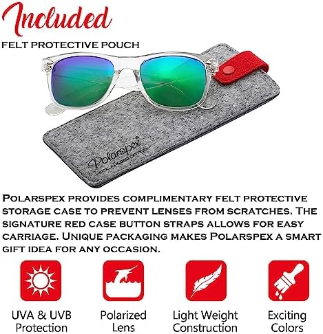 PolarSpex Polarized Sunglasses for Men and Women – UV Protection, Durable & Lightweight Retro Sunglasses for Driving, Fishing