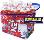 Mogu Mogu Strawberry Juice Drink (6 Bottles) with Limited Edition Cooler Bag – Chewy & Fun Strawberry Juice with Nata de Coco | Refreshing Drink for Kids & Adults | Ready to Drink Beverage Set