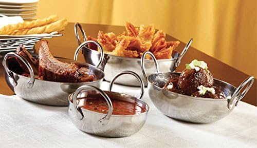 American METALCRAFT, Inc. BD45 - BALTI DISH, STAINLESS STEEL, 16 OZ. - 5-1/8" DIA x 2-1/2" H, 6-1/2" W WITH HANDLES.